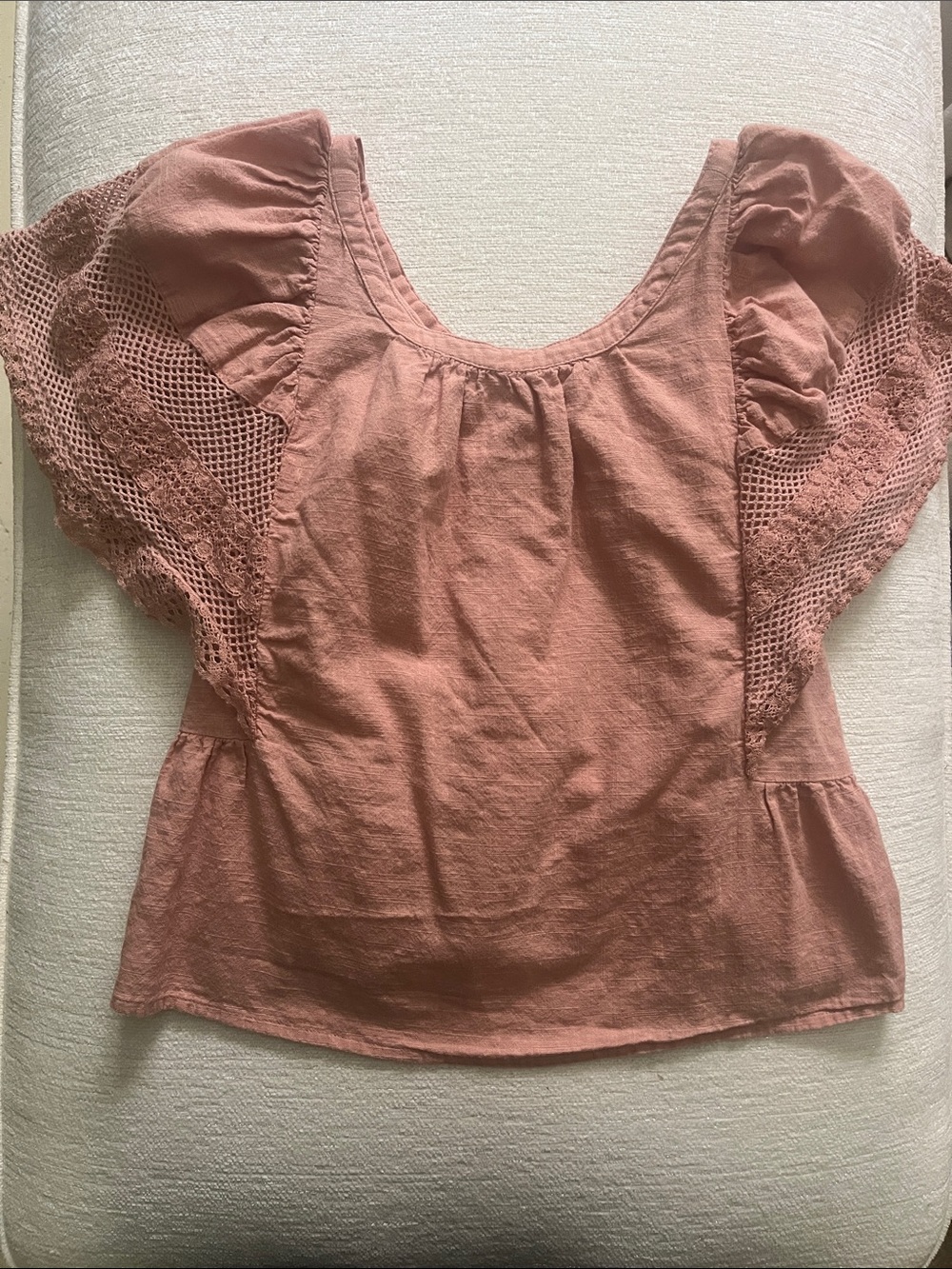 Old Navy Girls Rose Flutter Sleeve Top